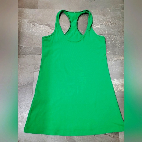 Lululemon Cool Racerback Tank Top. Hip Length. Green Bean. Size 6. - Picture 4 of 8